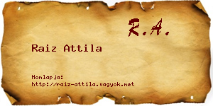 Raiz Attila névjegykártya
